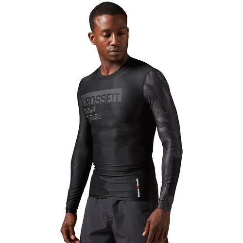 Îmbracaminte Bărbați Tricouri mânecă scurtă Reebok Sport Rcf LS Compression Shirt Negru