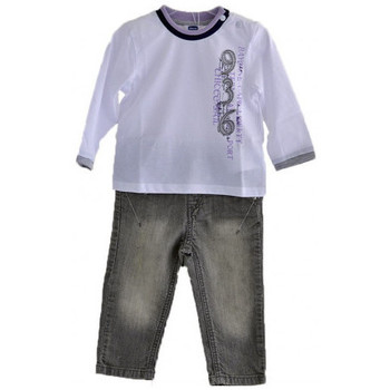 Îmbracaminte Copii Tricouri & Tricouri Polo Chicco Komplette Jeans- T-ShirtmitlangenÄrmeln Alb