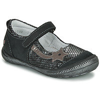 Pantofi Fete Balerin și Balerini cu curea GBB NYOKO Negru / Argintiu