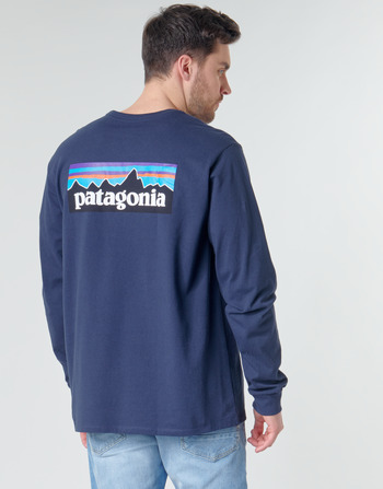 Îmbracaminte Bărbați Tricouri cu mânecă lungă  Patagonia M's L/S P-6 Logo Responsibili-Tee Albastru