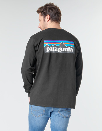 Îmbracaminte Bărbați Tricouri cu mânecă lungă  Patagonia M'S L/S P-6 LOGO RESPONSIBILI-TEE Negru