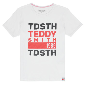 Îmbracaminte Băieți Tricouri mânecă scurtă Teddy Smith DUSTIN Alb