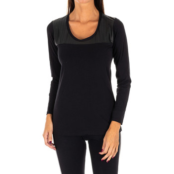 Îmbracaminte Femei Tricouri cu mânecă lungă  Rossoporpora DB750-NERO Negru