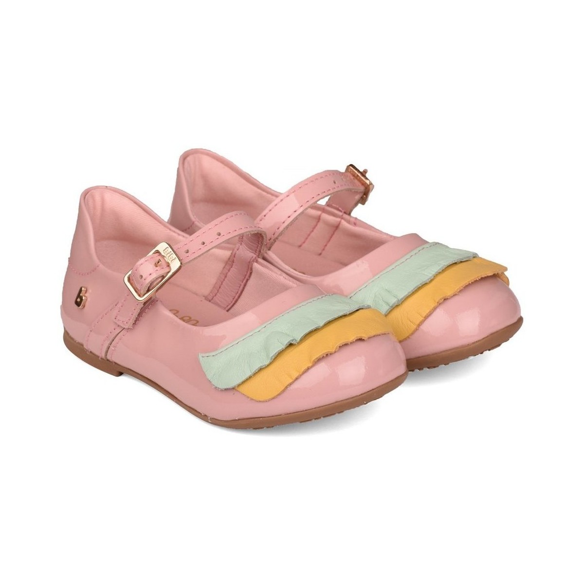 Pantofi Fete Pantofi sport Casual Bibi Shoes Balerini Anjos Mini Roz Cu Volane roz
