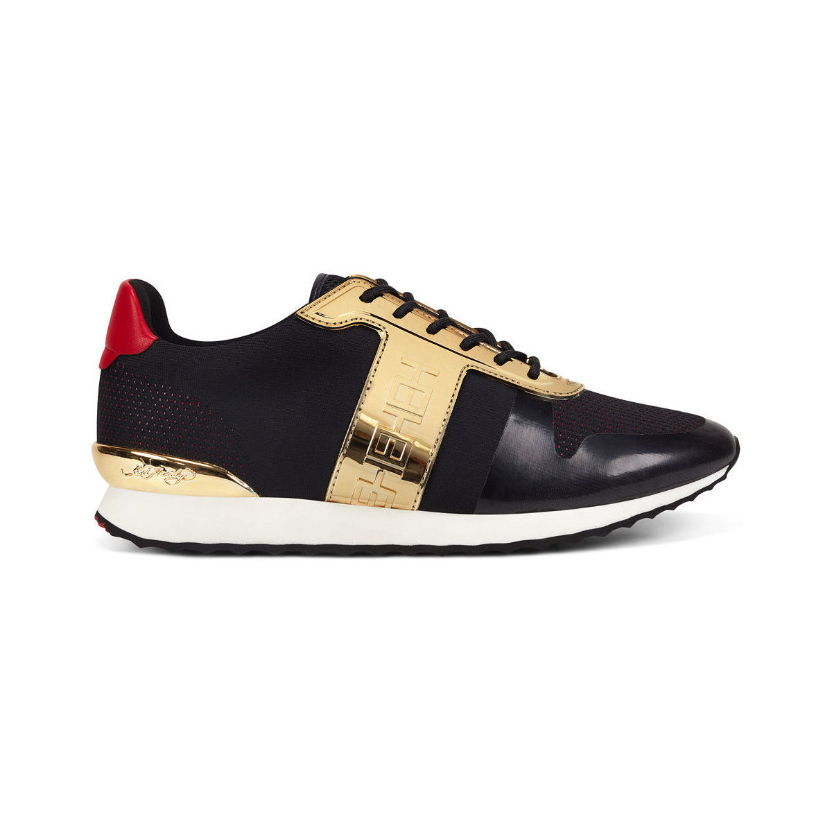 Pantofi Bărbați Sneakers Ed Hardy Mono runner-metallic black/gold Negru