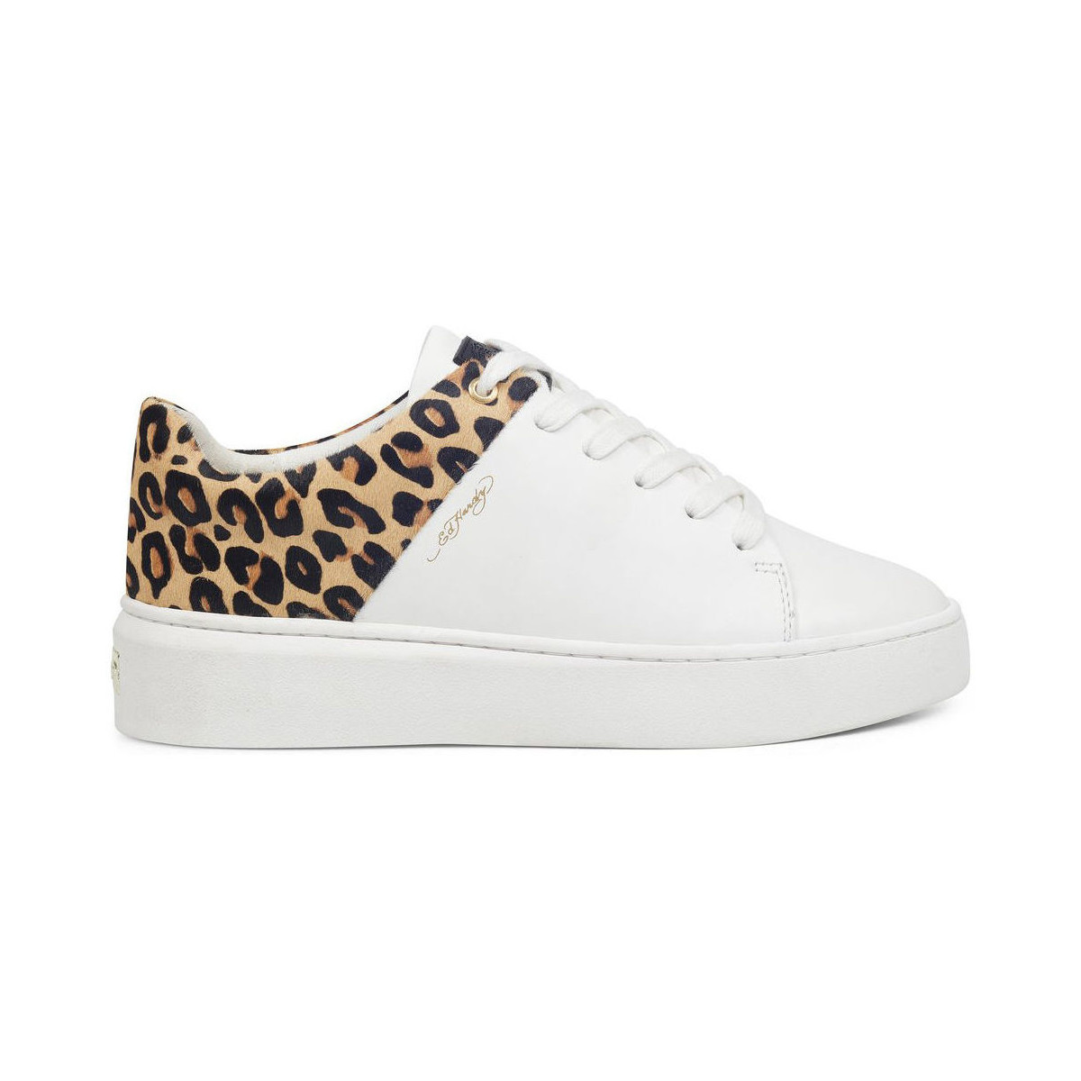 Pantofi Femei Sneakers Ed Hardy Wild low top white leopard Alb