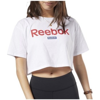 Îmbracaminte Femei Tricouri mânecă scurtă Reebok Sport Linear Logo Crop Tee Alb