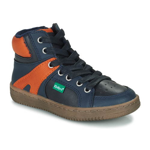 Pantofi Băieți Pantofi sport stil gheata Kickers Lowell Albastru / Portocaliu