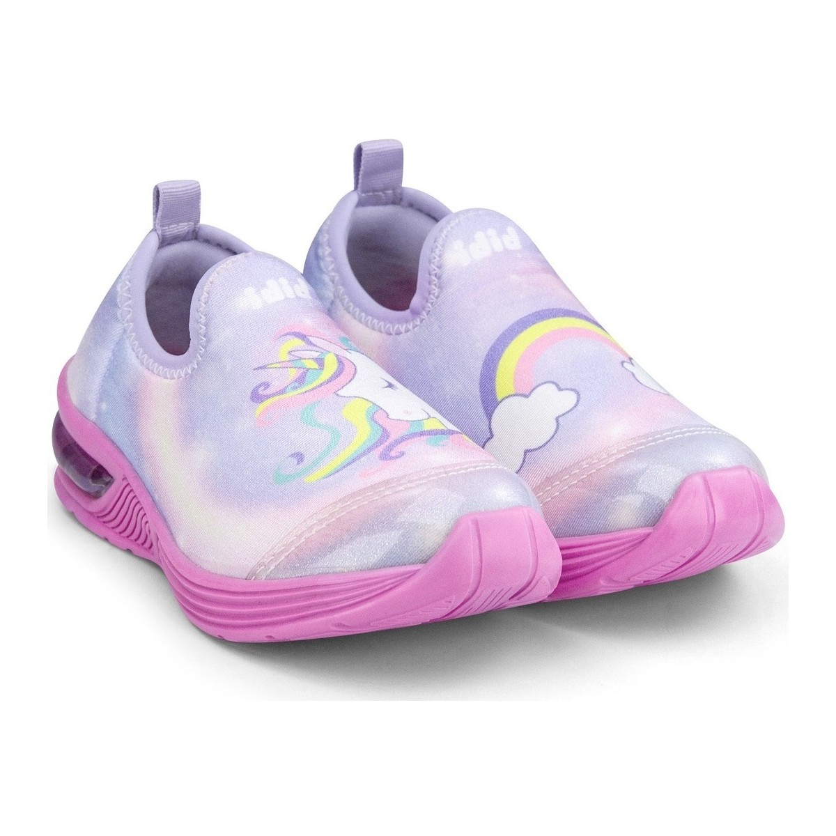 Pantofi Fete Sneakers Bibi Shoes Pantofi Fete LED Bibi Space Wave 2.0 Unicorn roz