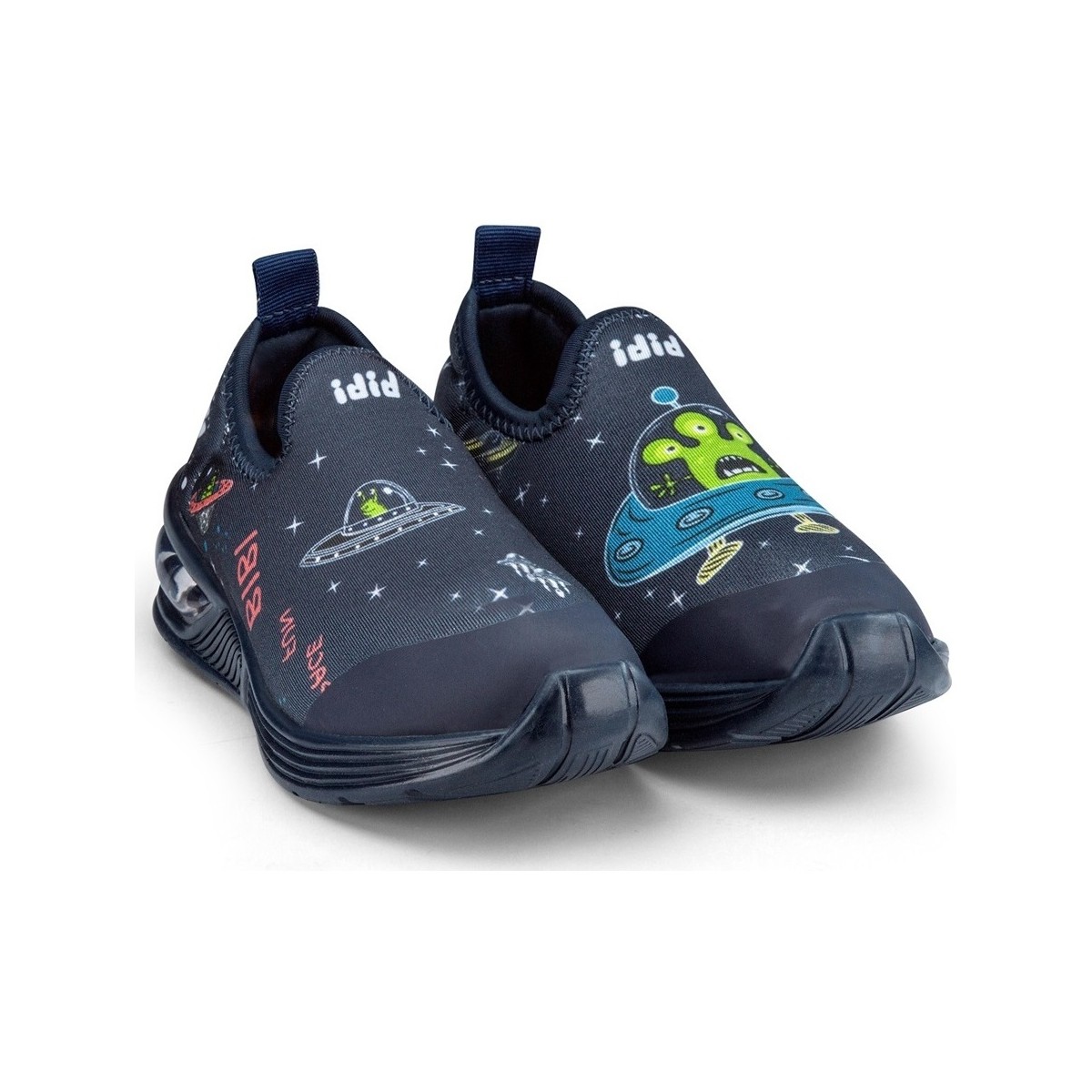 Pantofi Băieți Sneakers Bibi Shoes Pantofi Baieti LED Bibi Space Wave 2.0 Fun Space albastru