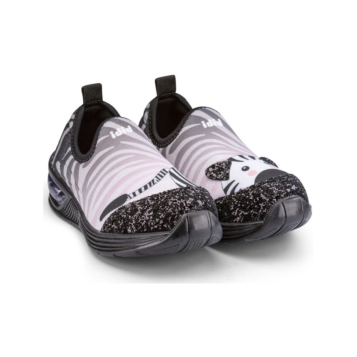 Pantofi Fete Sneakers Bibi Shoes Pantofi Fete LED Bibi Space Wave 2.0 Zebra Negru