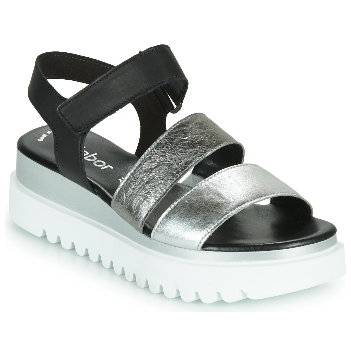 Pantofi Femei Sandale Gabor 6461061 Negru / Alb / Argintiu