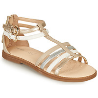 Pantofi Fete Sandale
 Geox SANDAL KARLY GIRL Bej / Argintiu / Alb