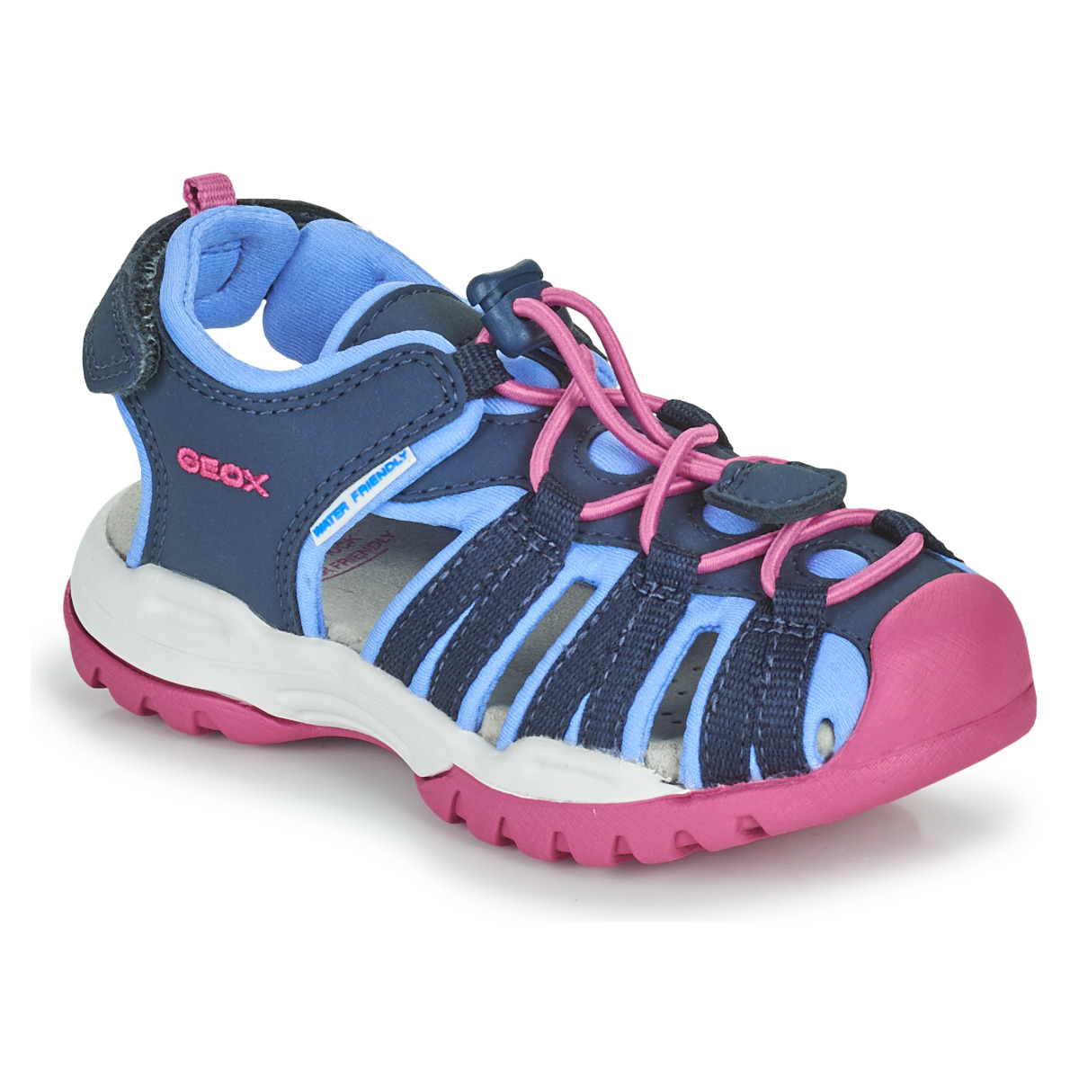 Pantofi Fete Sandale sport Geox BOREALIS GIRL Albastru / Roz