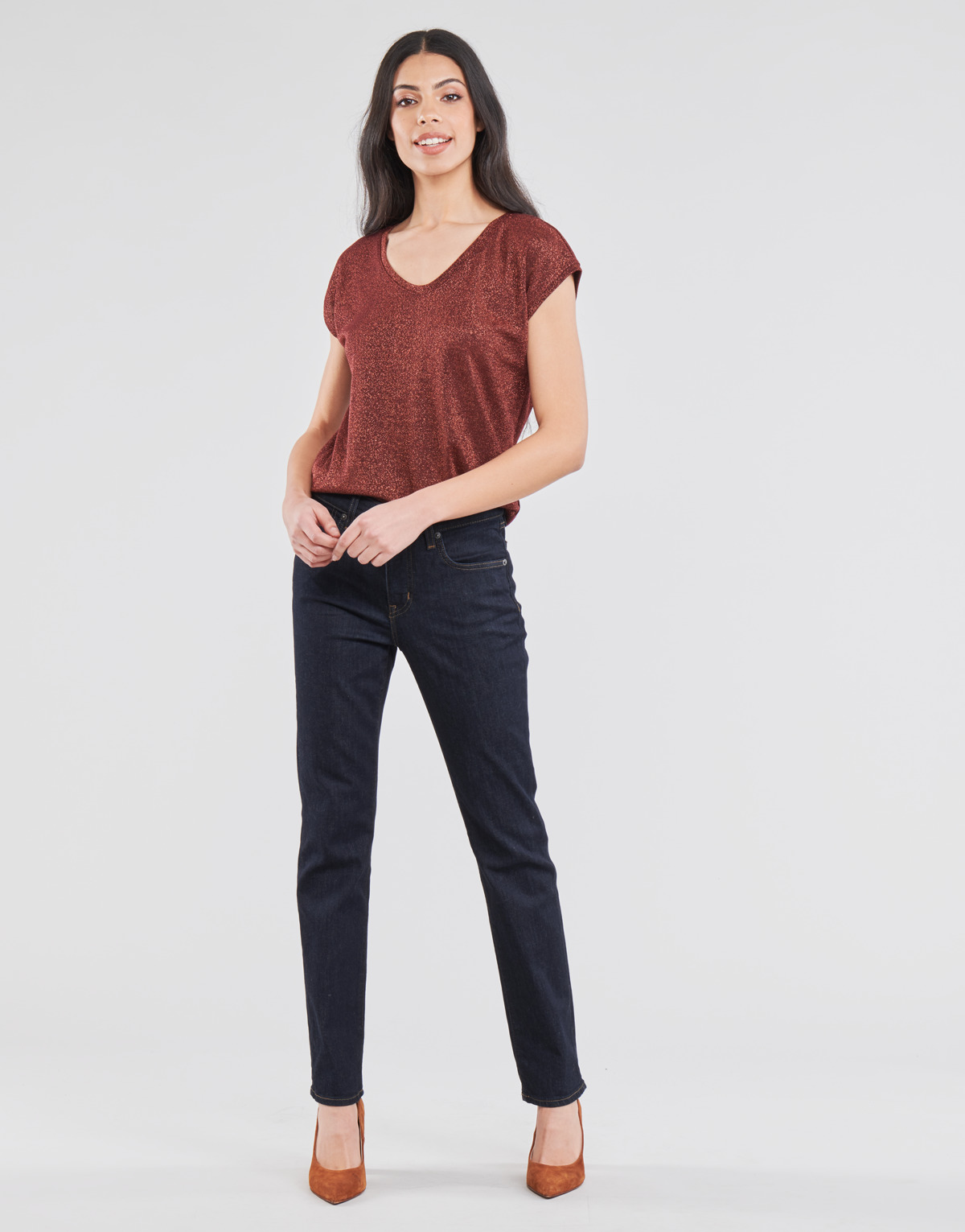 Îmbracaminte Femei Jeans drepti Lauren Ralph Lauren MIDRISE STRT-5-POCKET-DENIM Albastru