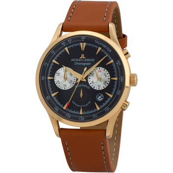 Ceasuri & Bijuterii Bărbați Ceasuri Analogice Jacques Lemans 1-2068J, Quartz, 41mm, 5ATM Auriu