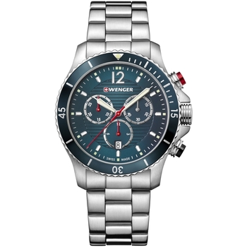 Ceasuri & Bijuterii Bărbați Ceasuri Analogice Wenger 01.0643.115, Quartz, 43mm, 20ATM Argintiu