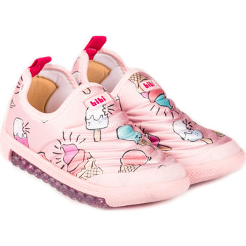 Pantofi Fete Sneakers Bibi Shoes Pantofi Sport Fete Bibi Roller New Camelia/Ice Cream Roz