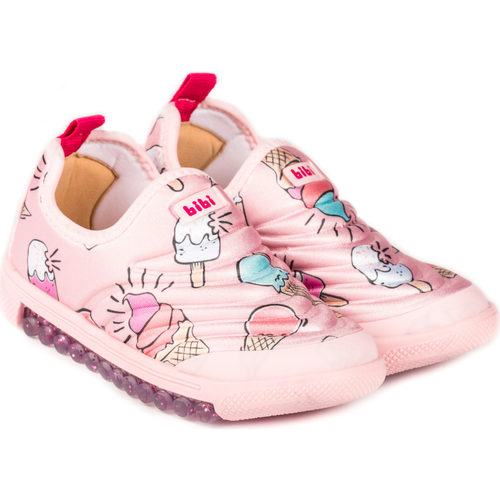 Pantofi Fete Sneakers Bibi Shoes Pantofi Sport Fete Bibi Roller New Camelia/Ice Cream roz