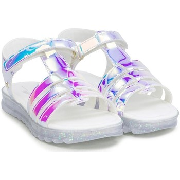Pantofi Fete Sandale
 Bibi Shoes Sandale Fete BIBI Flat Form Holografic Glitter Alb