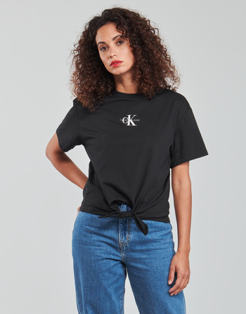 Îmbracaminte Femei Topuri și Bluze Calvin Klein Jeans KNOTTED TEE Negru
