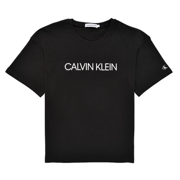 Îmbracaminte Fete Tricouri mânecă scurtă Calvin Klein Jeans CASSY Negru