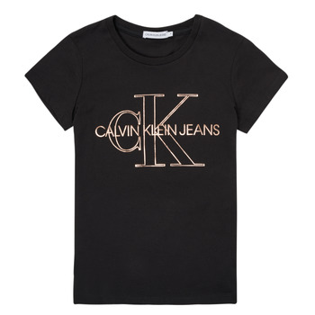 Îmbracaminte Fete Tricouri mânecă scurtă Calvin Klein Jeans TIZIE Negru