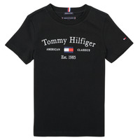Îmbracaminte Băieți Tricouri mânecă scurtă Tommy Hilfiger YASSINE Negru