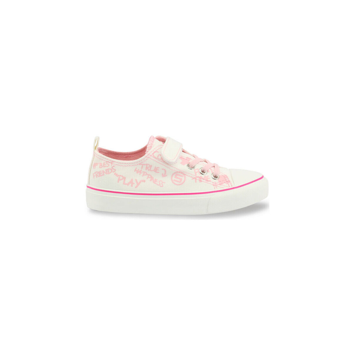Pantofi Bărbați Sneakers Shone 291-002 White/Pink Alb
