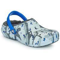 Pantofi Băieți Saboti Crocs CLASSIC LINED CAMO CG K Gri / Albastru