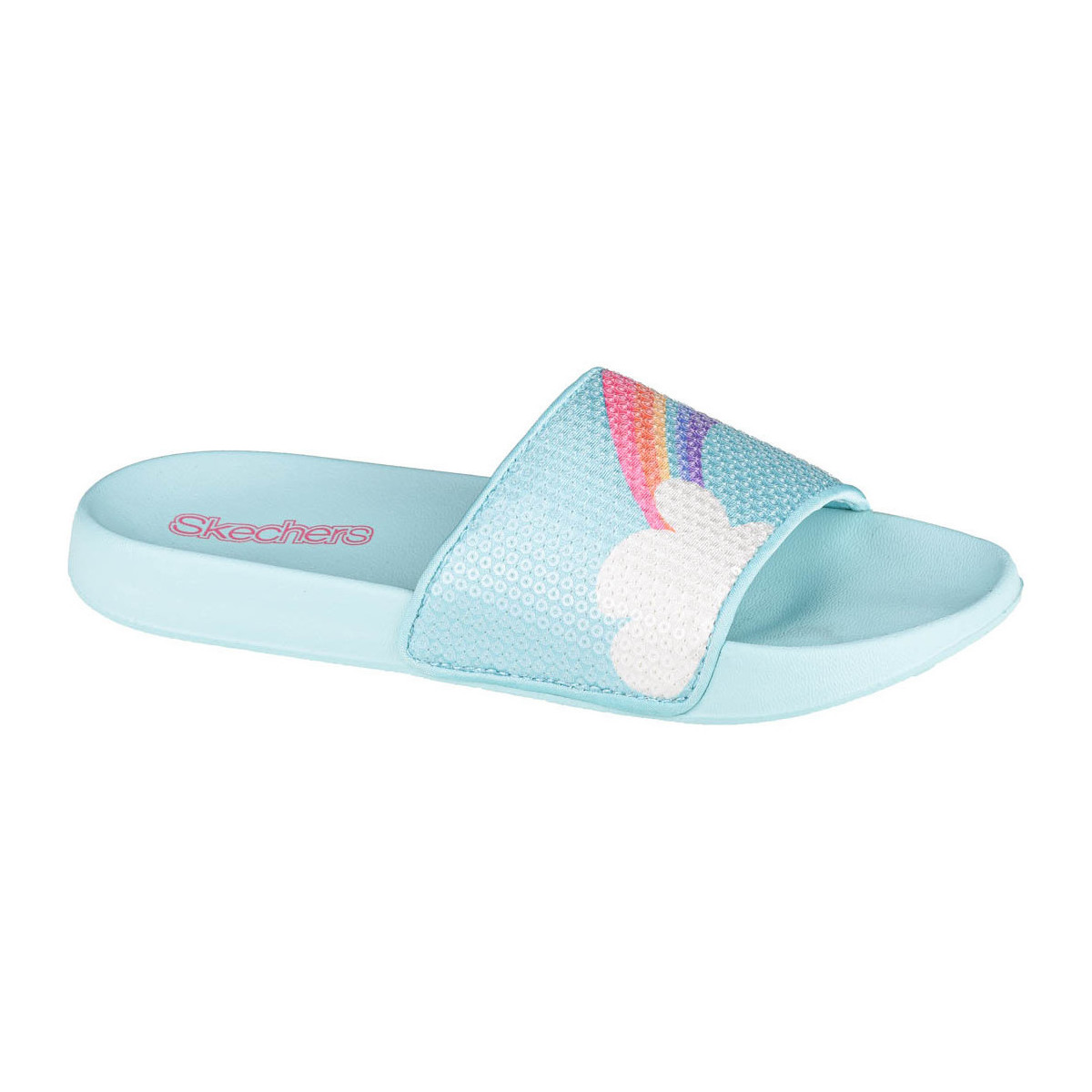 Pantofi Fete Papuci de casă Skechers Sunny Slides-Dreamy Steps albastru