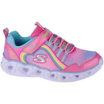 Pantofi Fete Pantofi sport Casual Skechers Heart Lights-Rainbow Lux roz