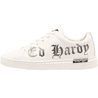 Pantofi Bărbați Sneakers Ed Hardy - Script low top white-gun metal Alb