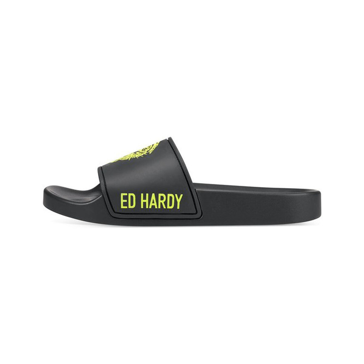 Pantofi Femei  Flip-Flops Ed Hardy Sexy beast sliders black-fluo yellow Negru