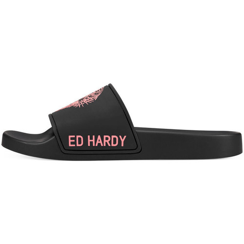 Pantofi Femei  Flip-Flops Ed Hardy Sexy beast sliders black-fluo red Negru
