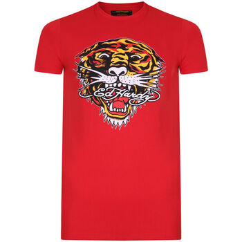 Îmbracaminte Bărbați Tricouri mânecă scurtă Ed Hardy - Tiger mouth graphic t-shirt red roșu