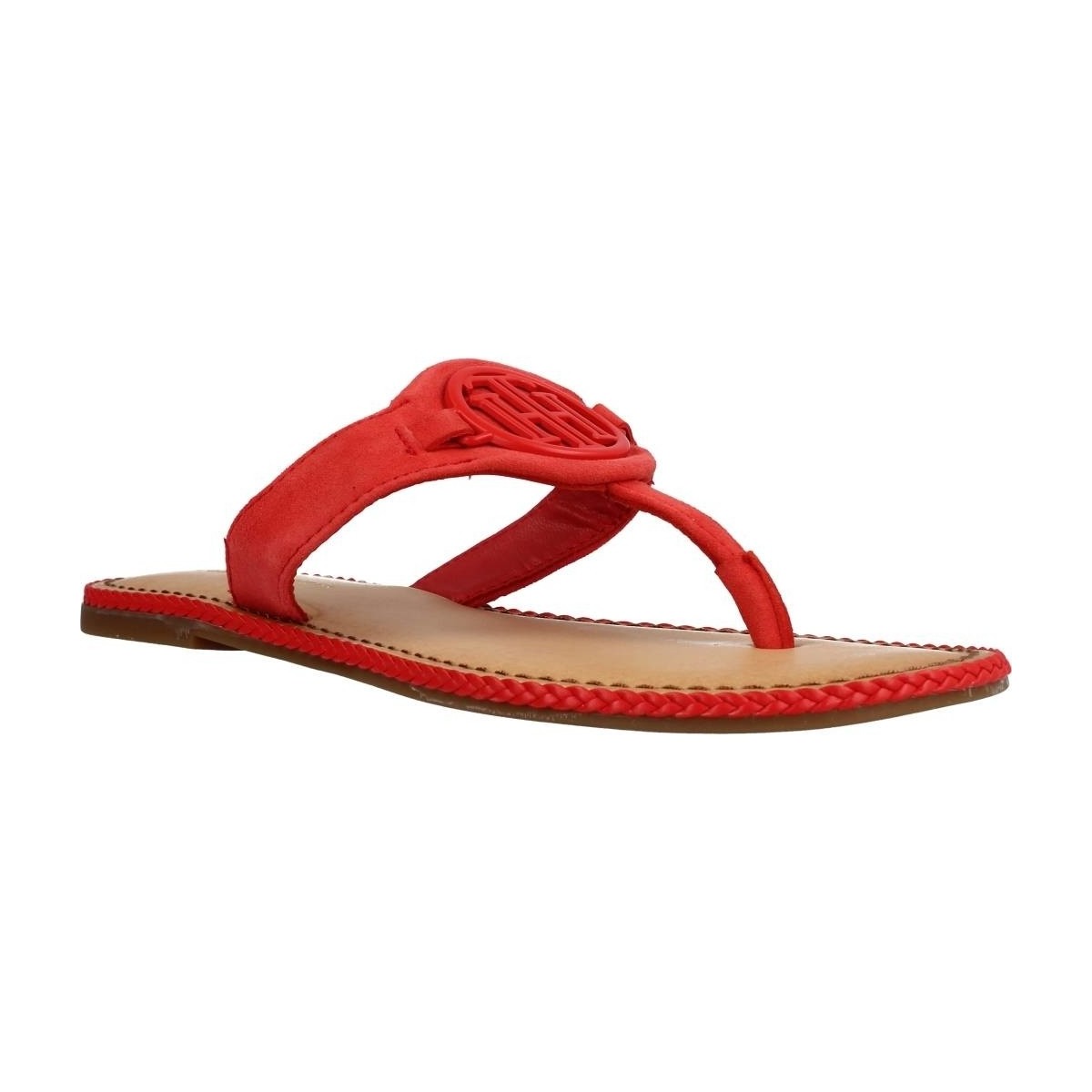 Pantofi Femei Sandale Tommy Hilfiger ESSENTIAL HARDWARE FLAT roșu