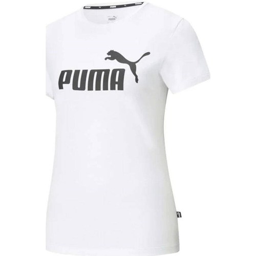 Îmbracaminte Femei Tricouri mânecă scurtă Puma Ess Logo Tee Alb