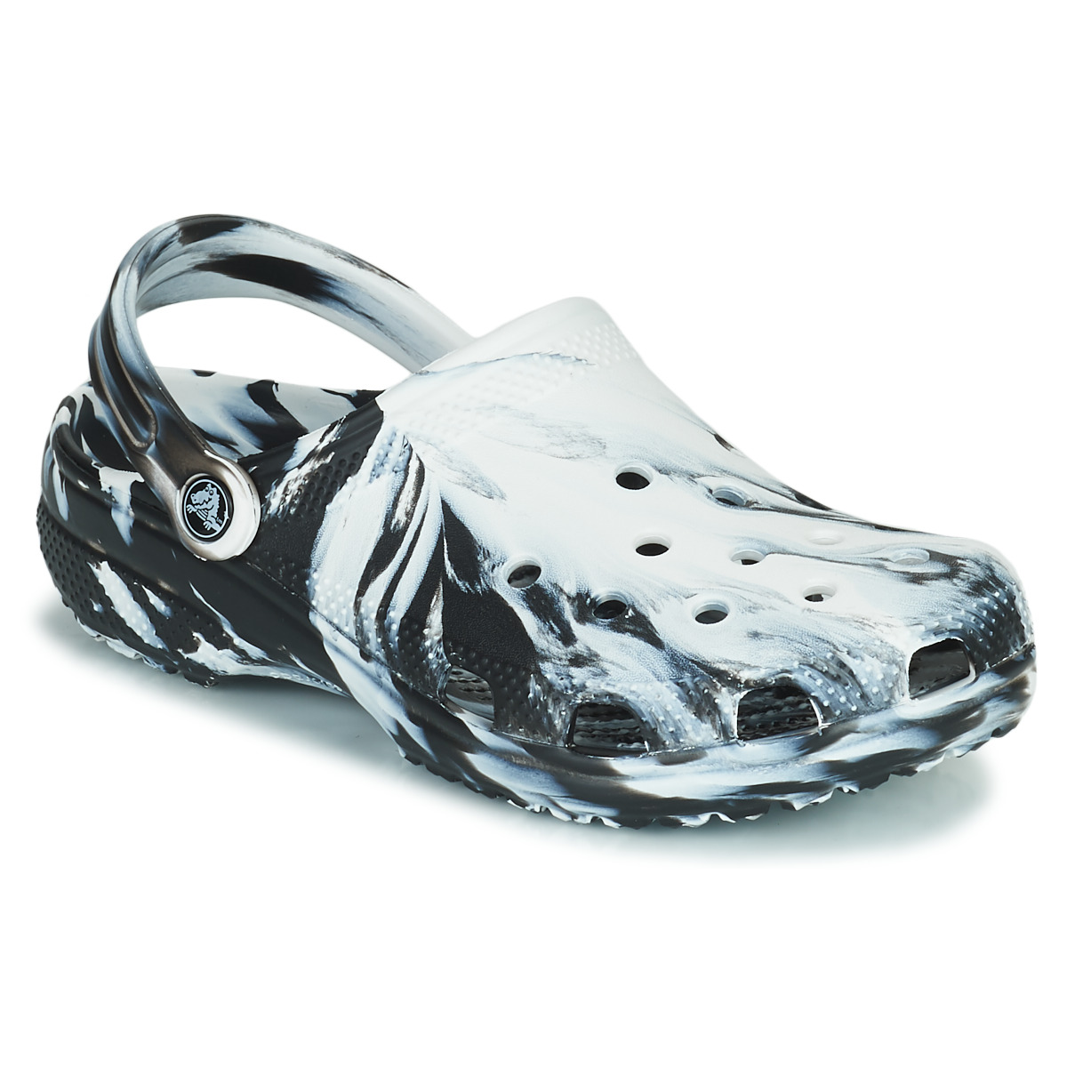 Pantofi Saboti Crocs CLASSIC MARBLED CLOG Negru / Alb