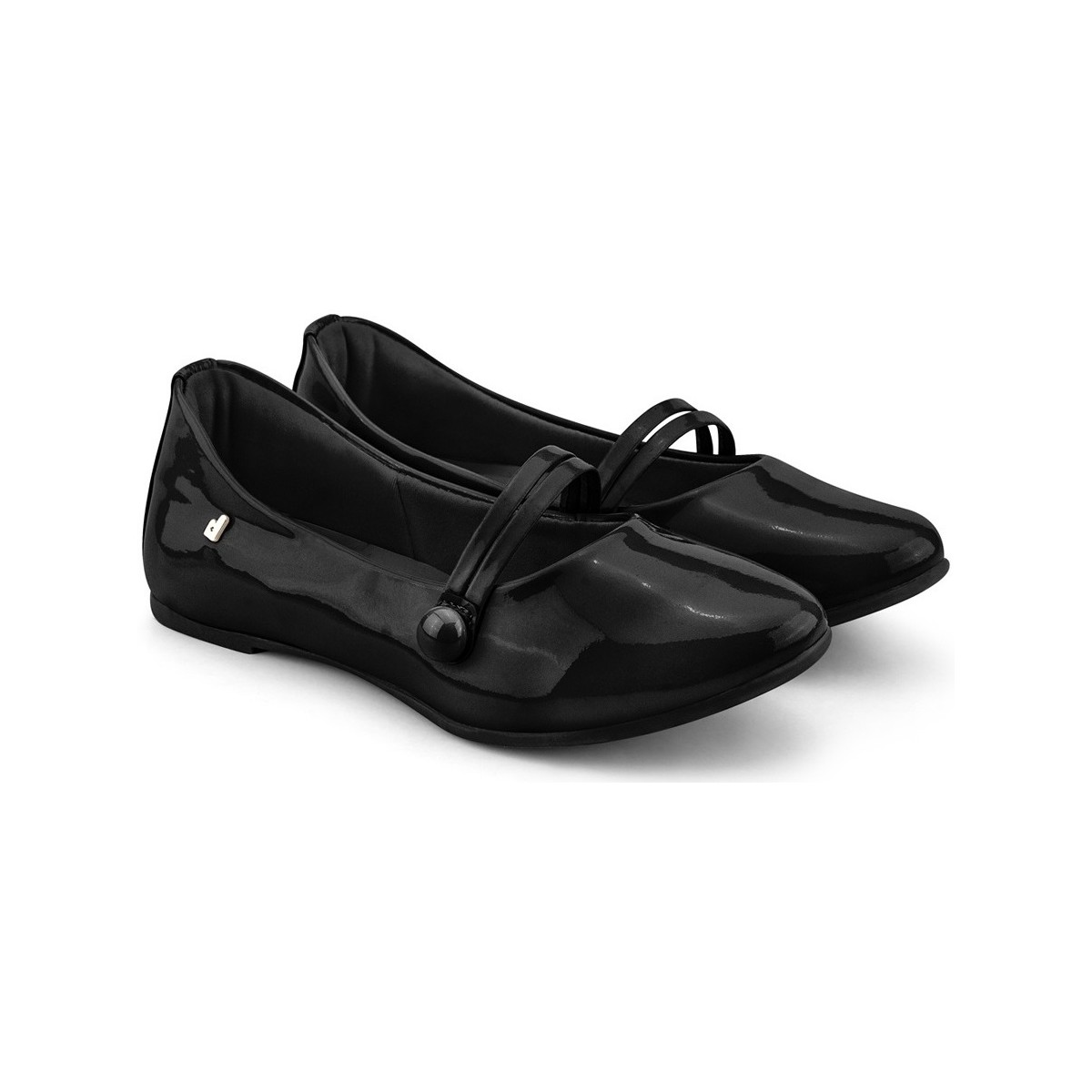 Pantofi Fete Balerin și Balerini cu curea Bibi Shoes Balerini Bibi Renascence Black Negru