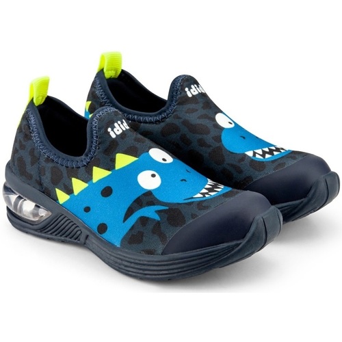 Pantofi Băieți Sneakers Bibi Shoes Pantofi Baieti LED Bibi Space Wave 2.0 Blue Dino albastru