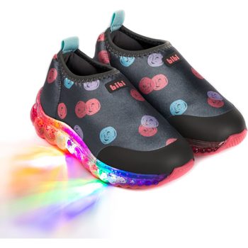 Pantofi Fete Sneakers Bibi Shoes Pantofi Sport LED Bibi Roller Celebration Graphite Gri