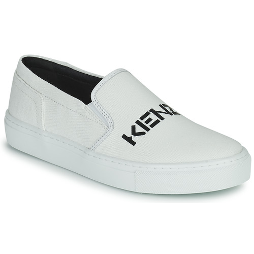 Pantofi Femei Pantofi Slip on Kenzo K-SKATE SLIP-ON KENZO LOGO Alb