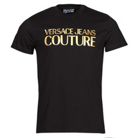 Îmbracaminte Bărbați Tricouri mânecă scurtă Versace Jeans Couture 72GAHT01 Negru / Auriu