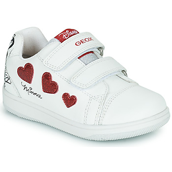 Pantofi Fete Pantofi sport Casual Geox B NEW FLICK GIRL Alb / Roșu