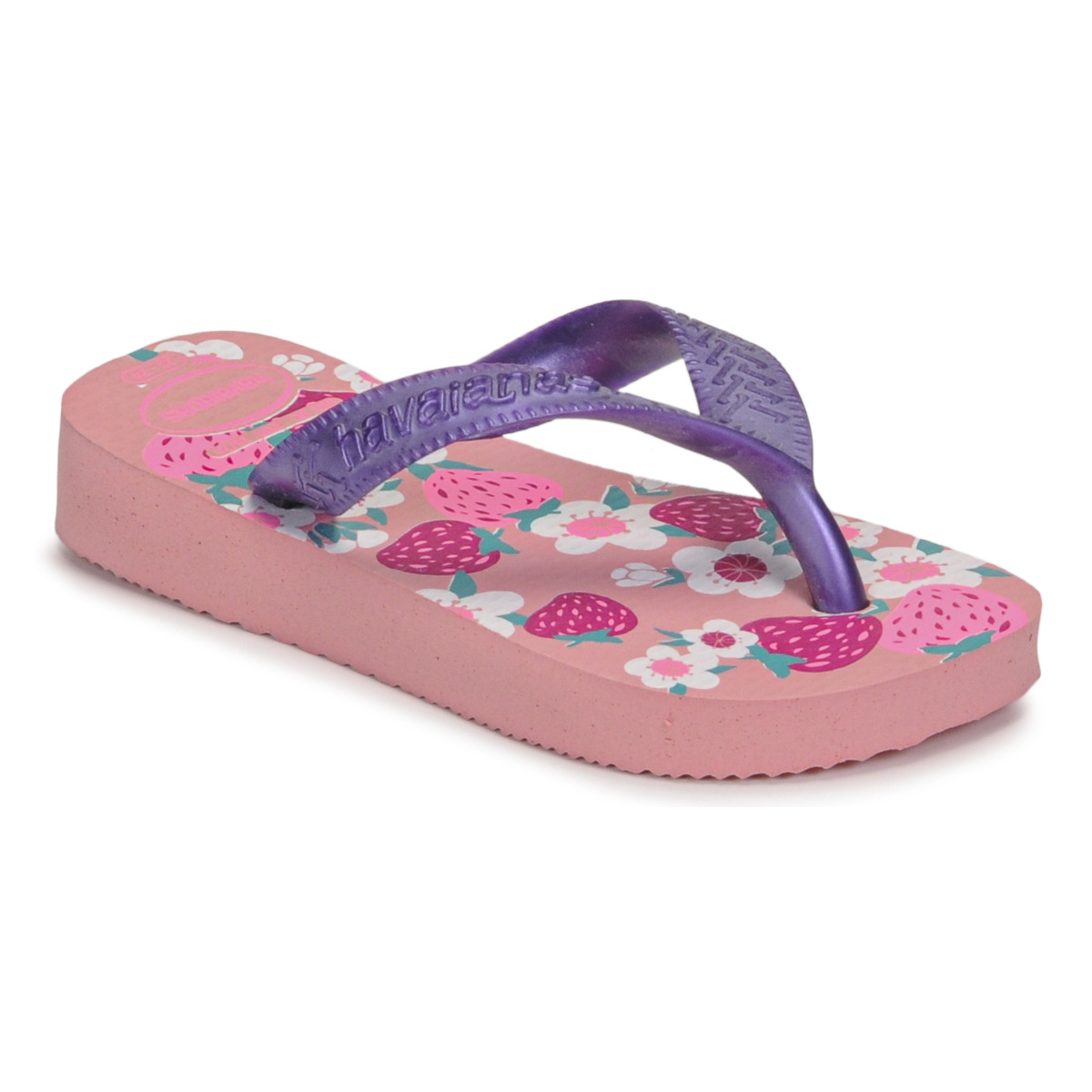 Pantofi Fete  Flip-Flops Havaianas KIDS FLORES Roz / Violet