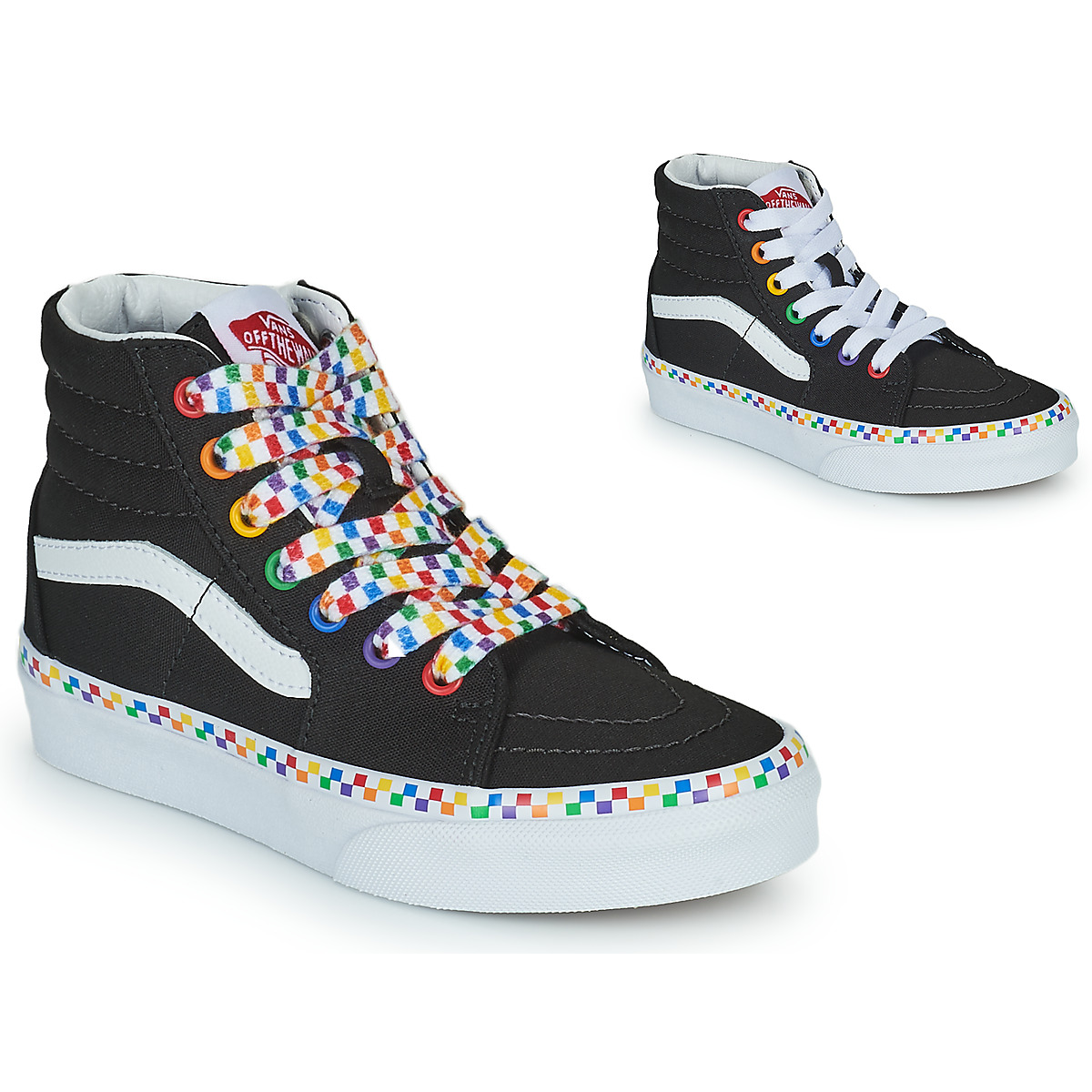 Pantofi Fete Pantofi sport stil gheata Vans SK8-Hi Negru / Multicolor