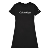 Îmbracaminte Fete Rochii scurte Calvin Klein Jeans INSTITUTIONAL SILVER LOGO T-SHIRT DRESS Negru