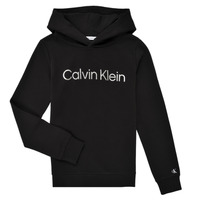 Îmbracaminte Fete Hanorace  Calvin Klein Jeans INSTITUTIONAL SILVER LOGO HOODIE Negru