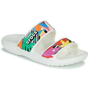 Pantofi Femei Papuci de vară Crocs ClassicCrocsRetroResortSandal Alb / Multicolor